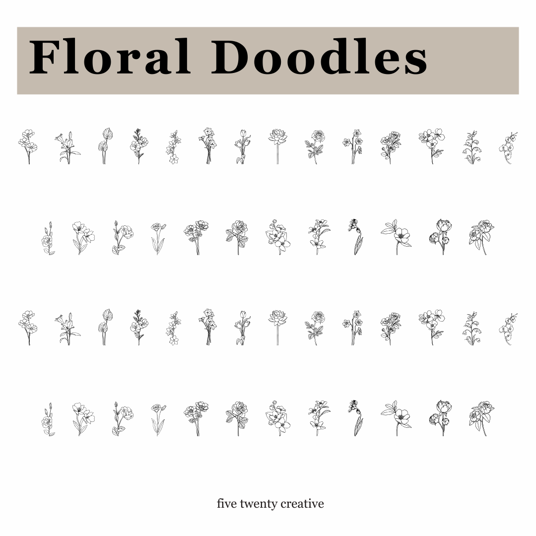Color Changing Floral Doodle Font