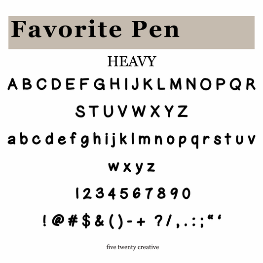 Favorite Pen Font