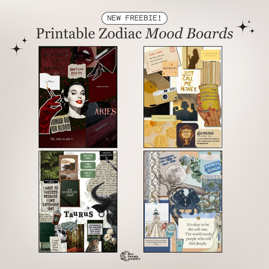 Printable Zodiac Mood Boards | Birthday 2026