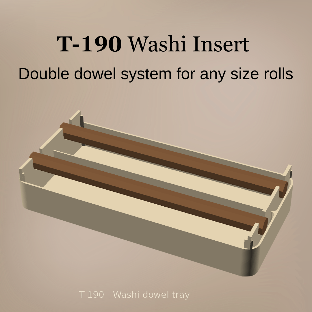 T-190 Washi Tape Insert | Double Dowel Holder for T-190 Toolbox