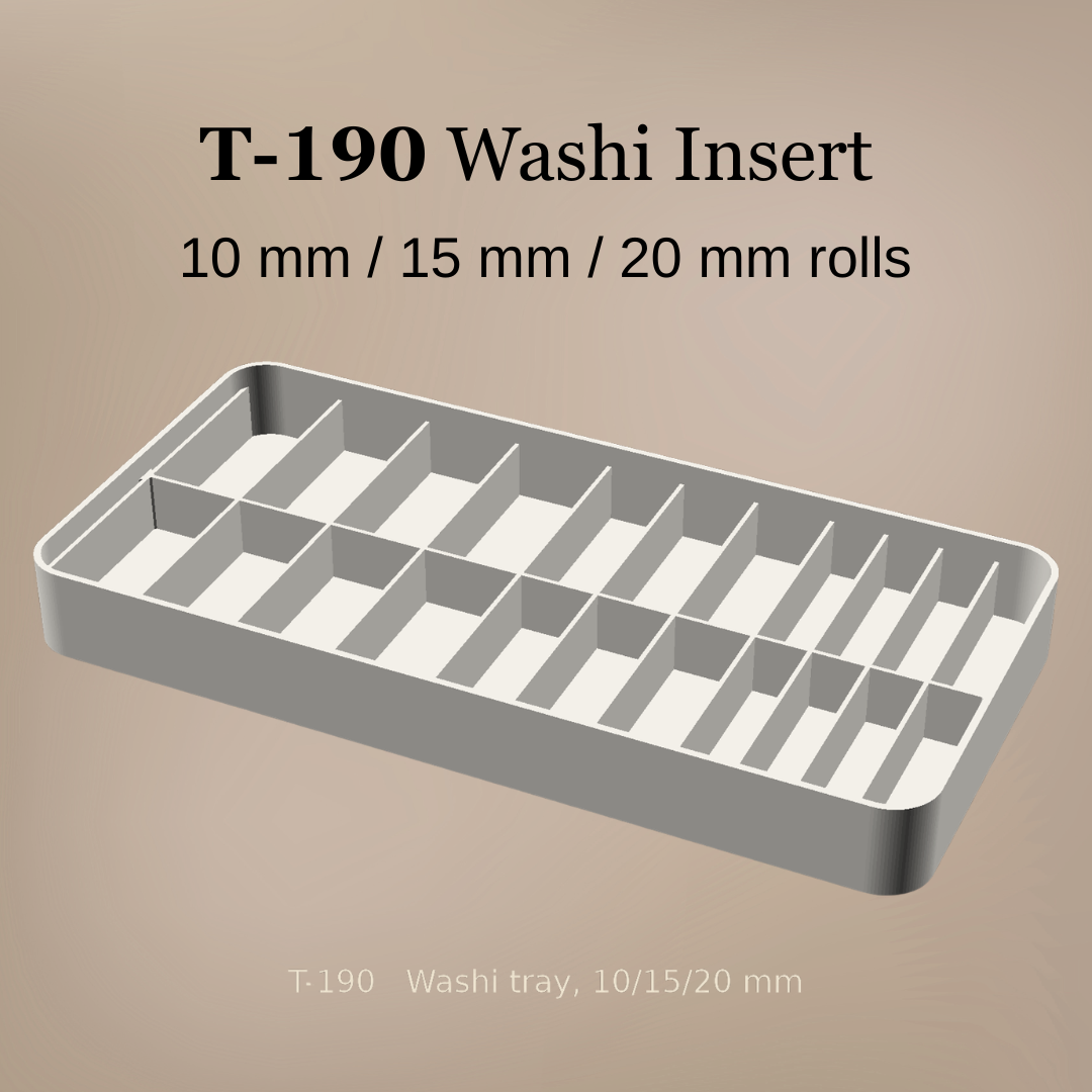 T-190 Washi Tray Insert | 10mm 15mm 20mm Washi Roll Storage