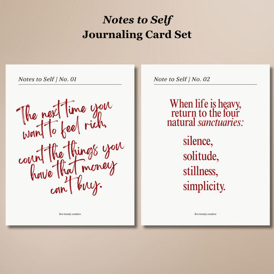 Note to Self Journaling Card Set