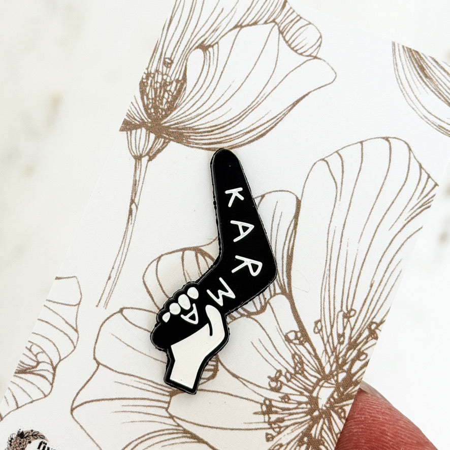 “Karma" Boomerang | Lapel Pin