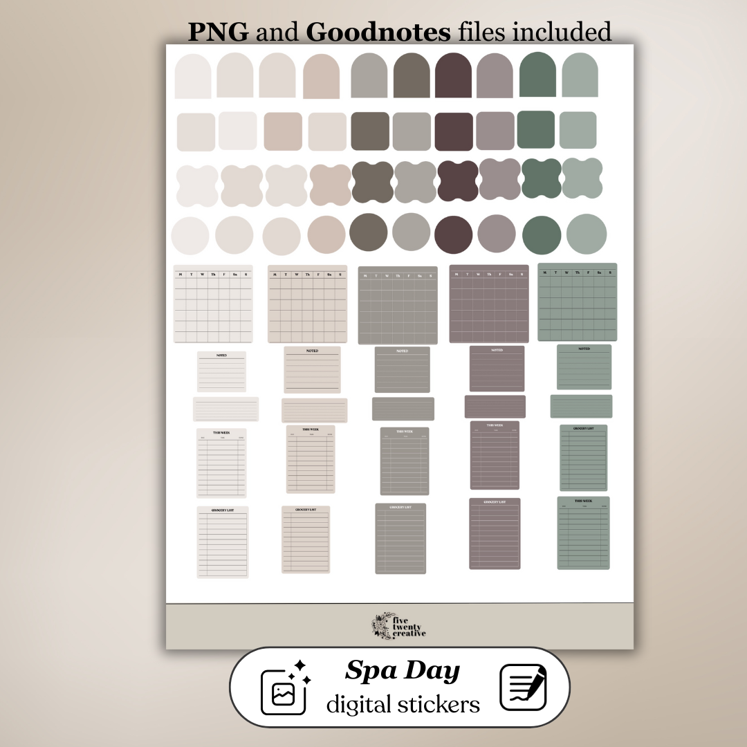 Spa Day Collection | Digital Stickers