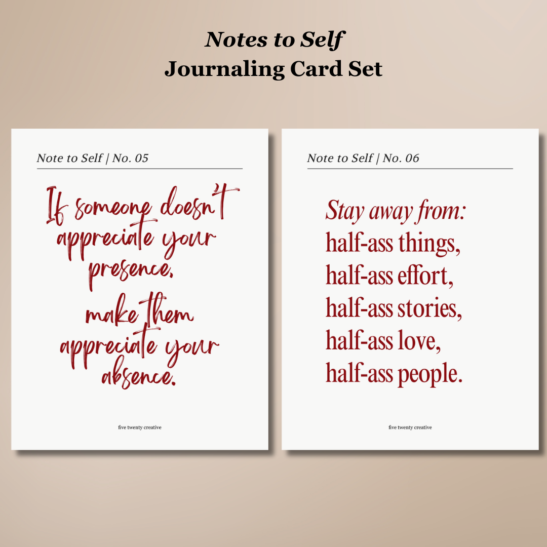 Note to Self Journaling Card Set