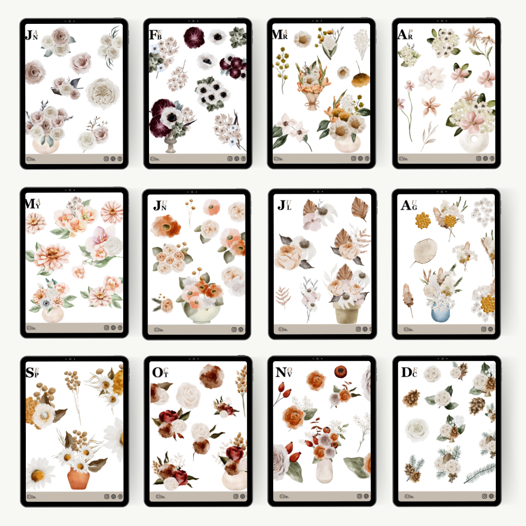 Digital Sticker Album | Year of Flowers