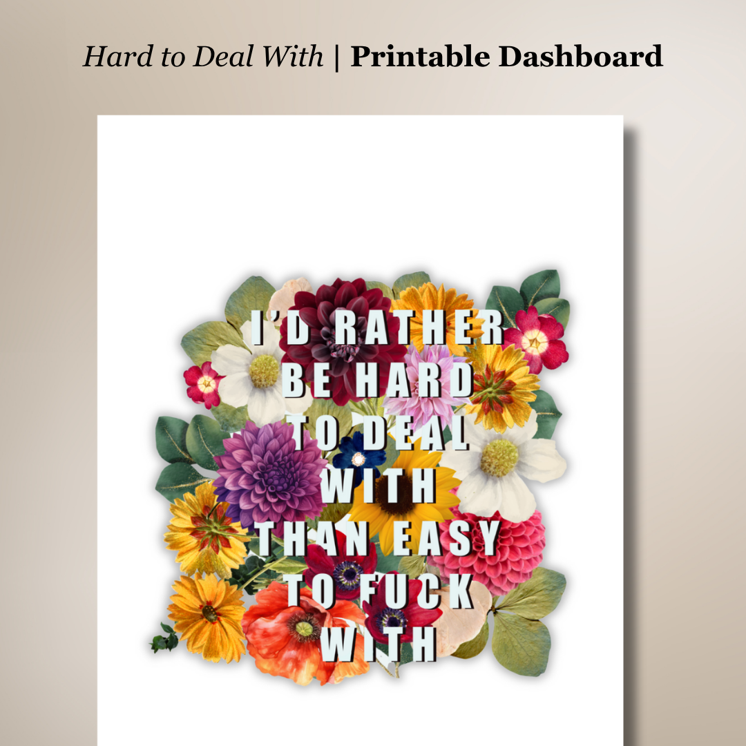 Hard to Deal With Printable Dashboard