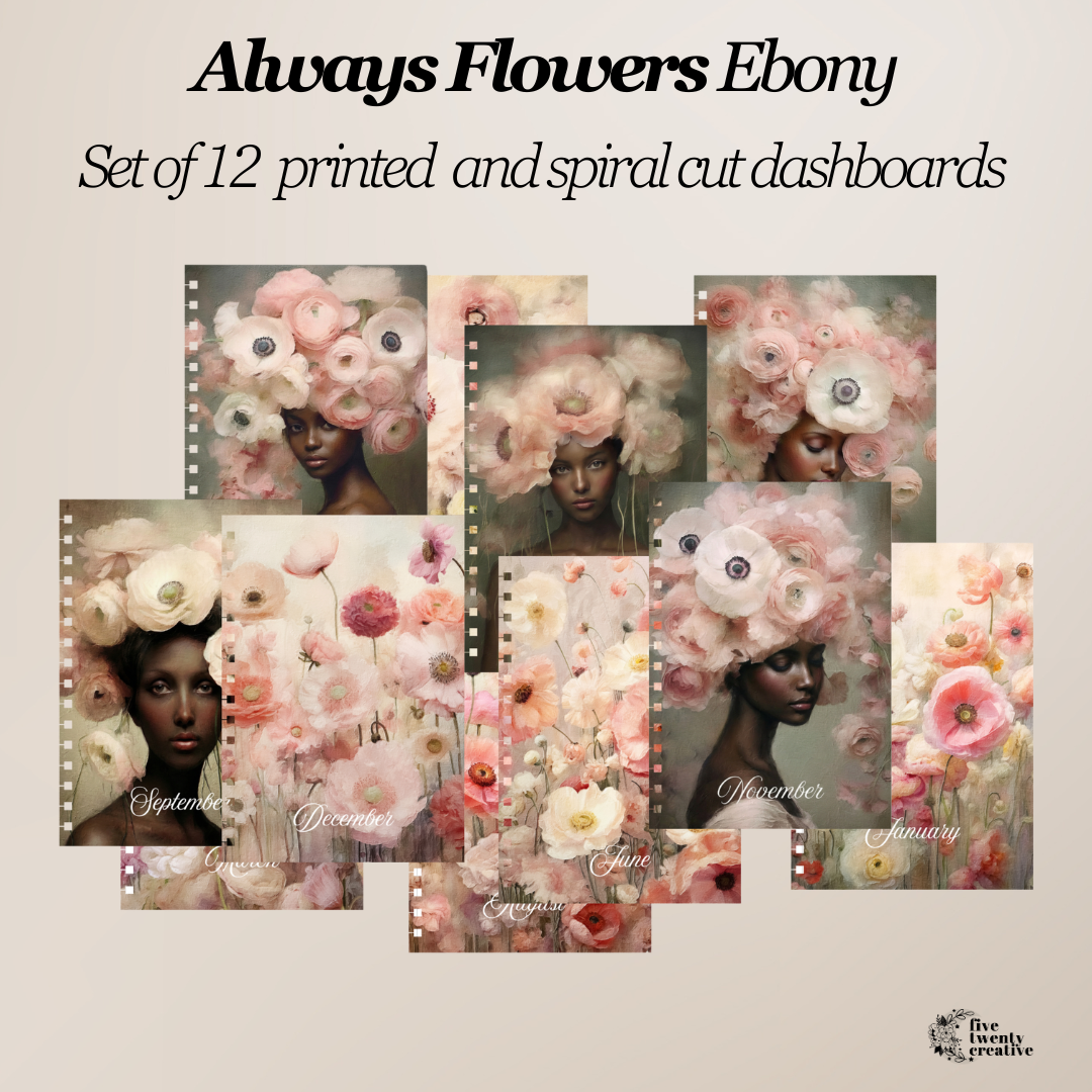 Always Flowers Ebony Spiral Cut Dashboards