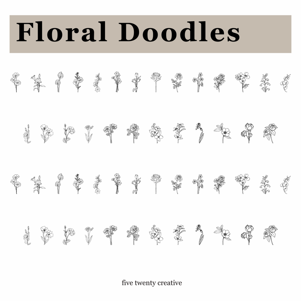 Color Changing Floral Doodle Font