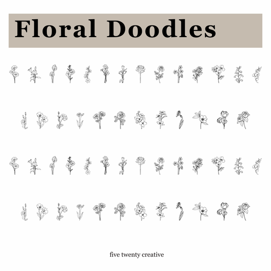 Color Changing Floral Doodle Font