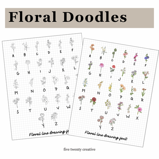 Color Changing Floral Doodle Font