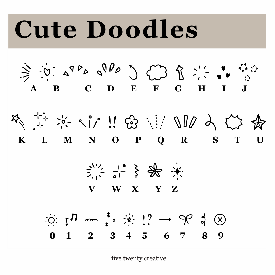 Color Changing Cute Doodle Font
