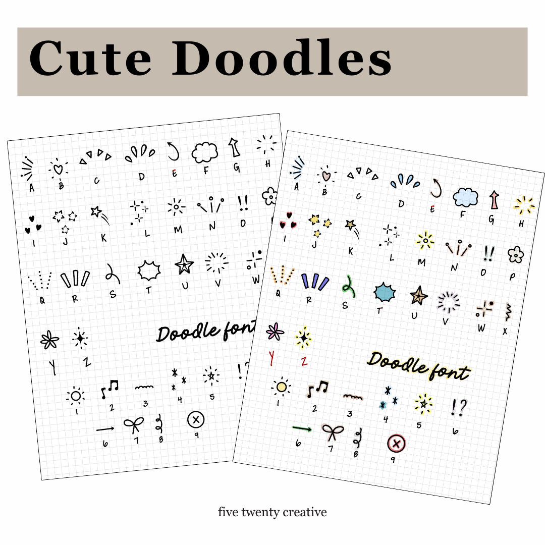 Color Changing Cute Doodle Font