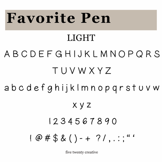 Favorite Pen Font