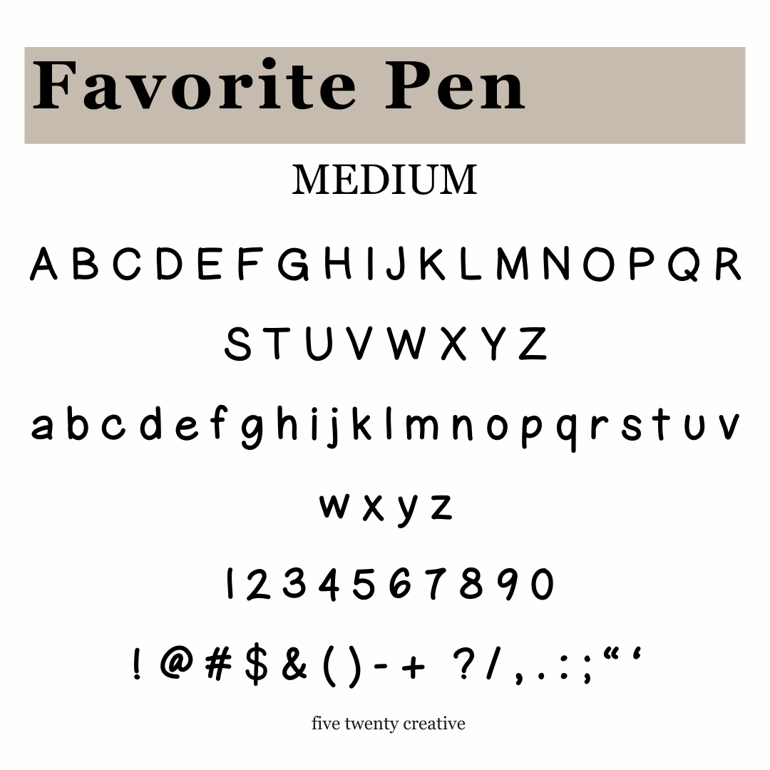 Favorite Pen Font