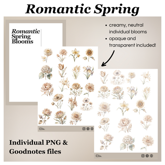 Romantic Spring Digital Stickers