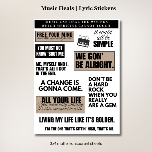 Hip-Hop Lyrics Stickers | Music Heals