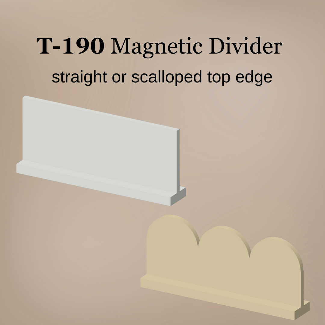 T-190 Magnetic Divider | Straight or Scalloped Edge Toolbox Divider
