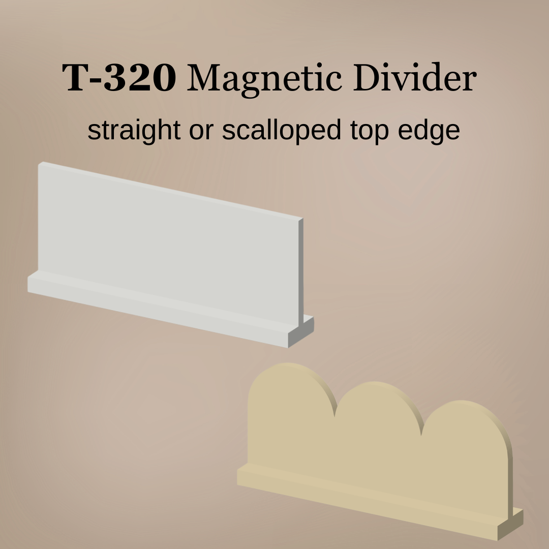T-320 Magnetic Divider | Straight or Scalloped Edge Toolbox Divider