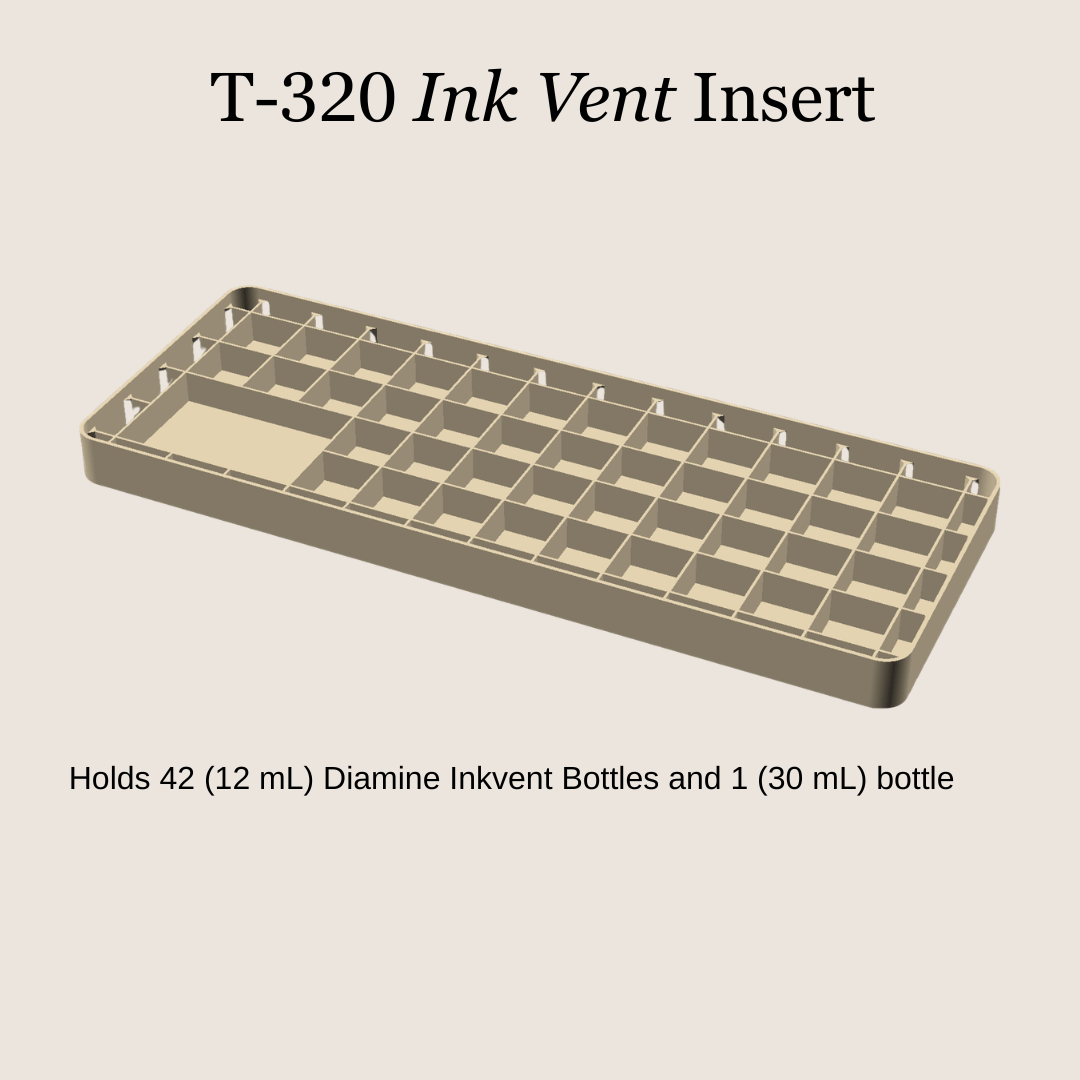 T-320 Ink Vent Insert | Holds 42 Diamine Inkvent Bottles + 1 Large