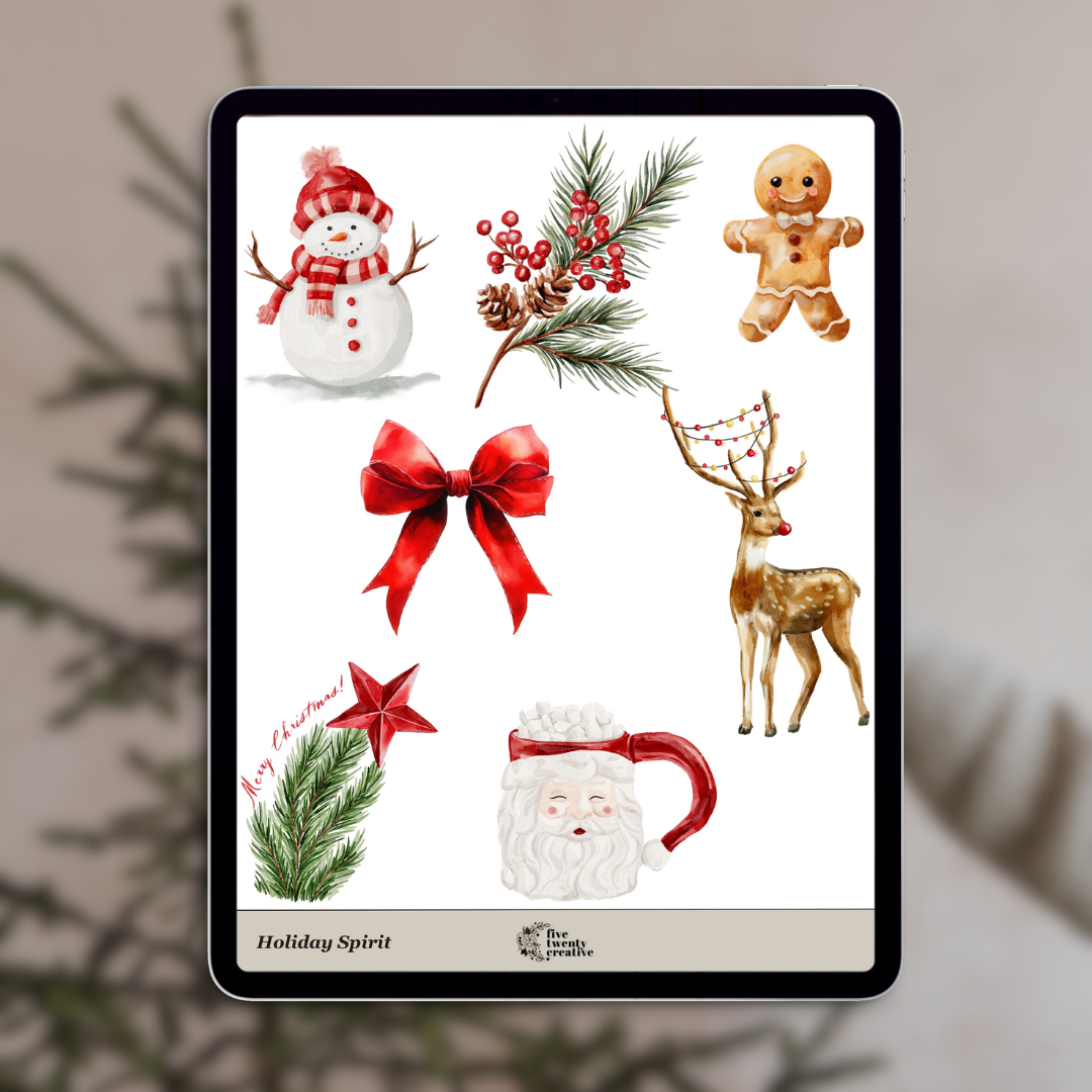 Holiday Spirit Digital Stickers