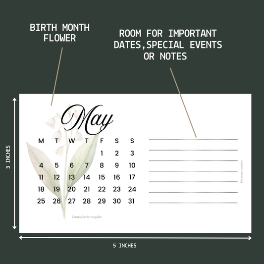 2026 Birth Flowers Monthly Planner Cards