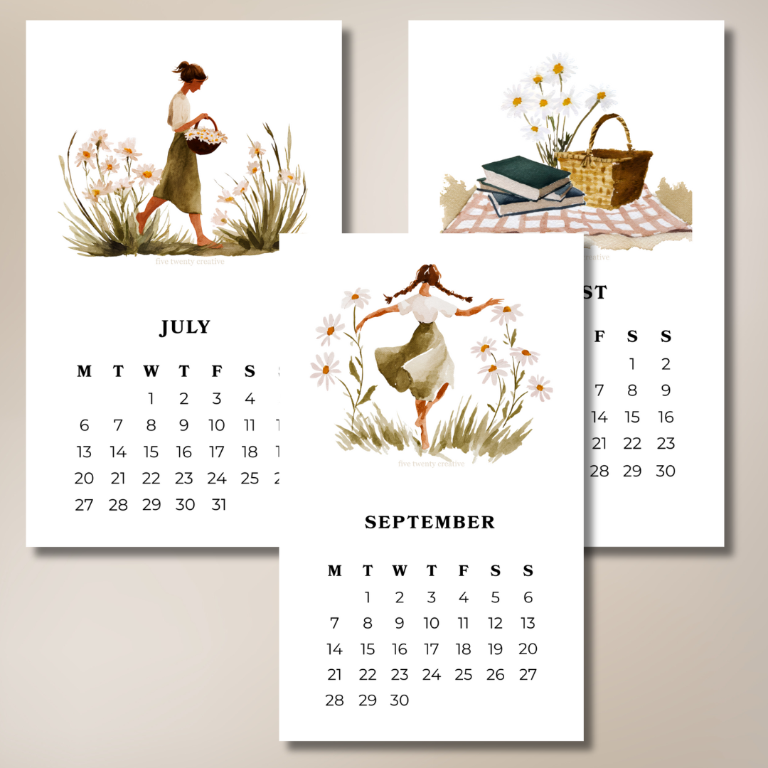 2026 Flower Girl Monthly Stickers