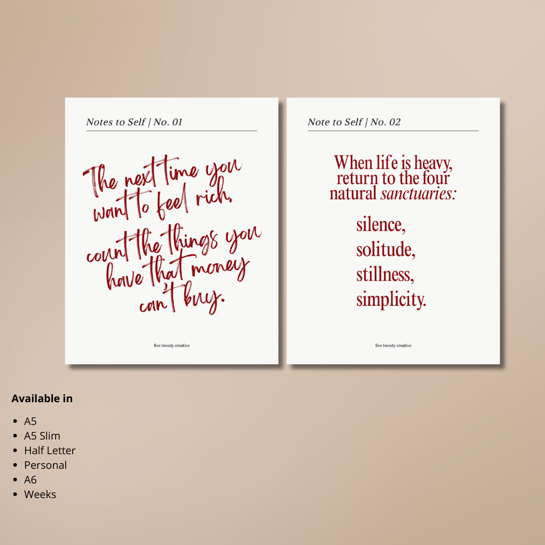 Note to Self | Printable Dashboard Bundle