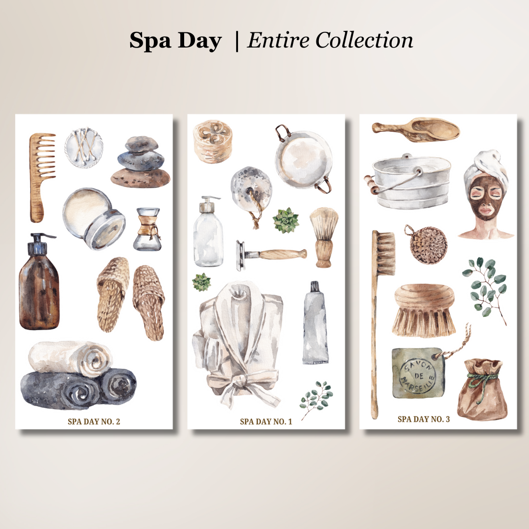 Spa Day Collection | Self Care Spa Planner Stickers