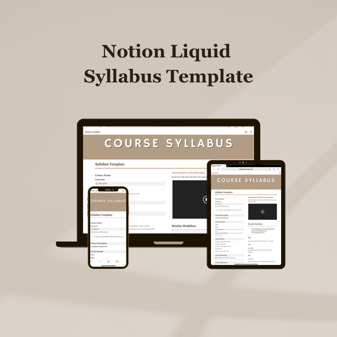 Liquid Syllabus Notion Template