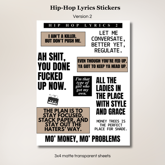 Hip-Hop Lyrics Stickers | V2