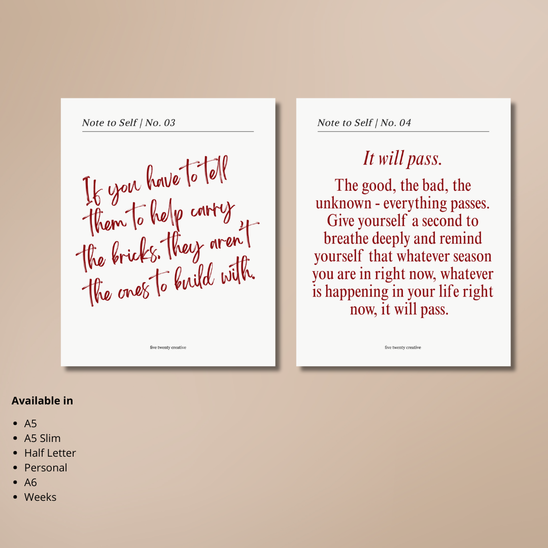 Note to Self | Printable Dashboard Bundle