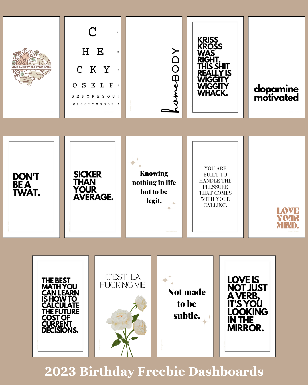 Printable Dashboards | Birthday 2023