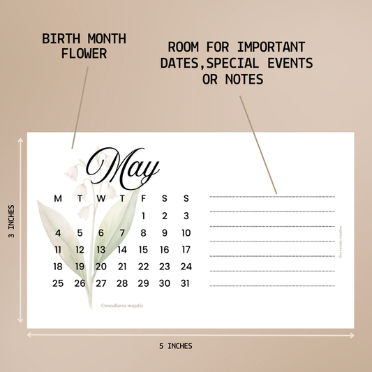 2026 Birth Flowers Monthly Planner Cards