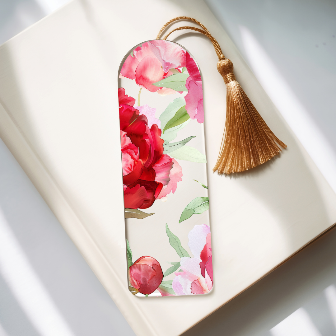 Peonies | Acrylic Bookmark