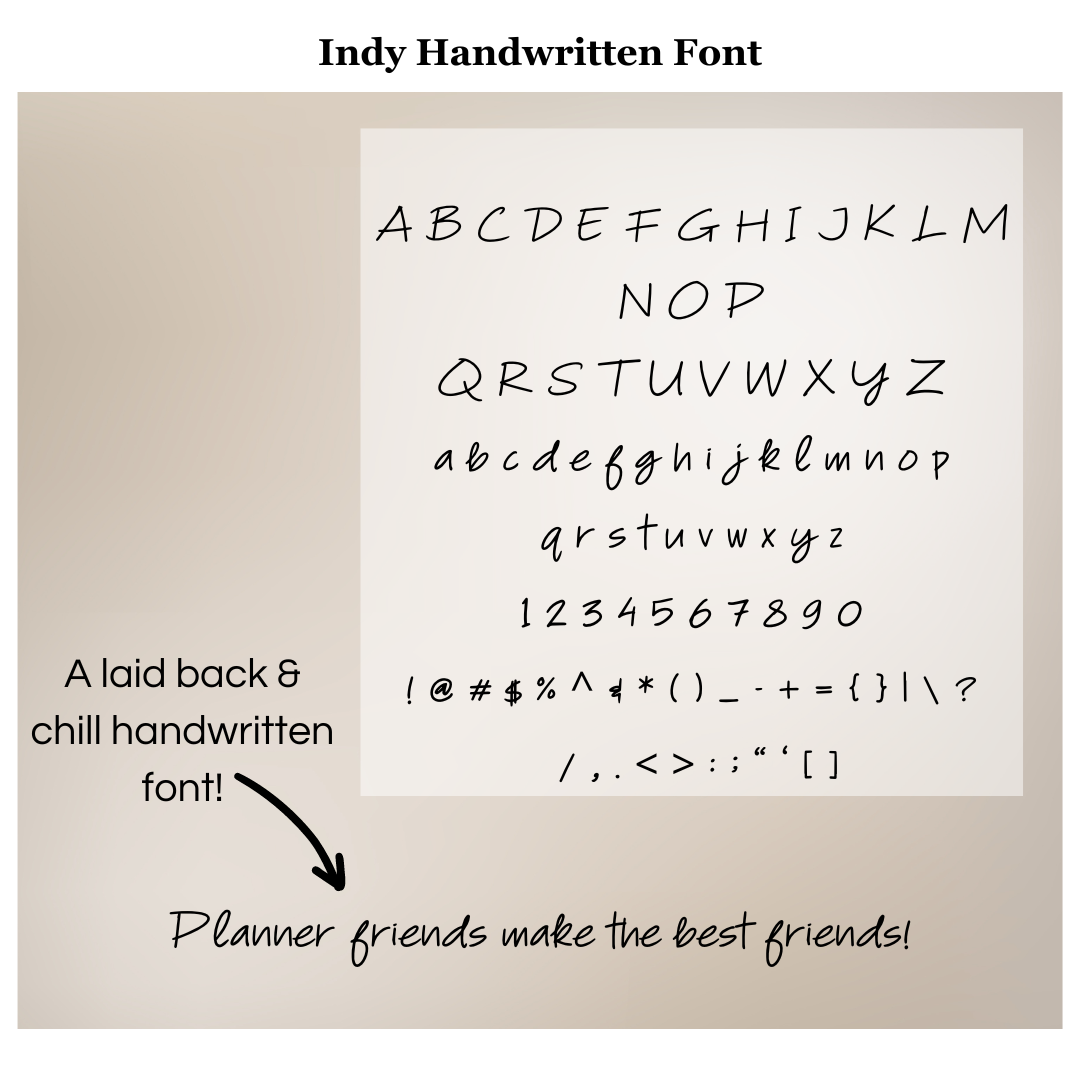 Indy Handwriting Font