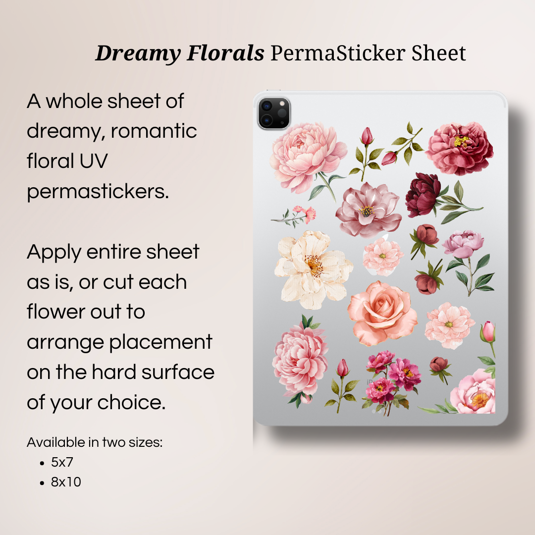 Dreamy Florals | UV PermaSticker Sheet
