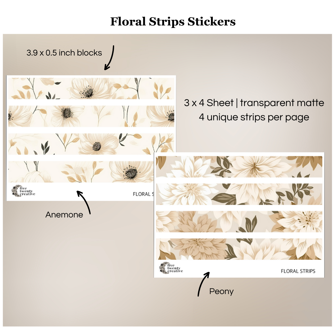 Floral Strips Stickers