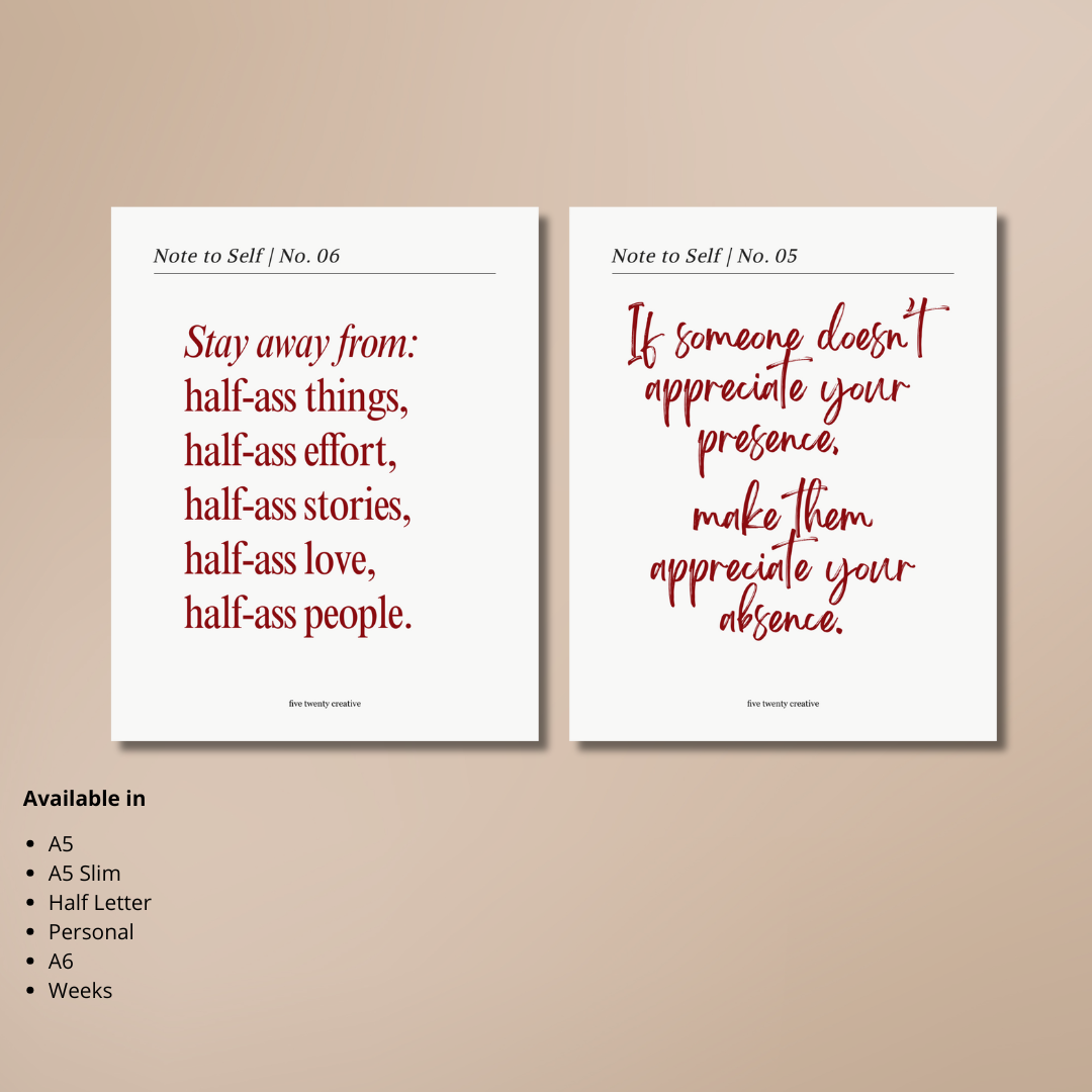 Note to Self | Printable Dashboard Bundle