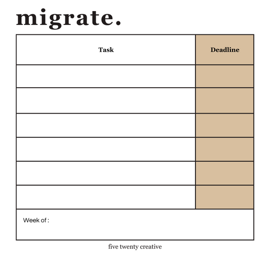 Task Migration Sticky Note