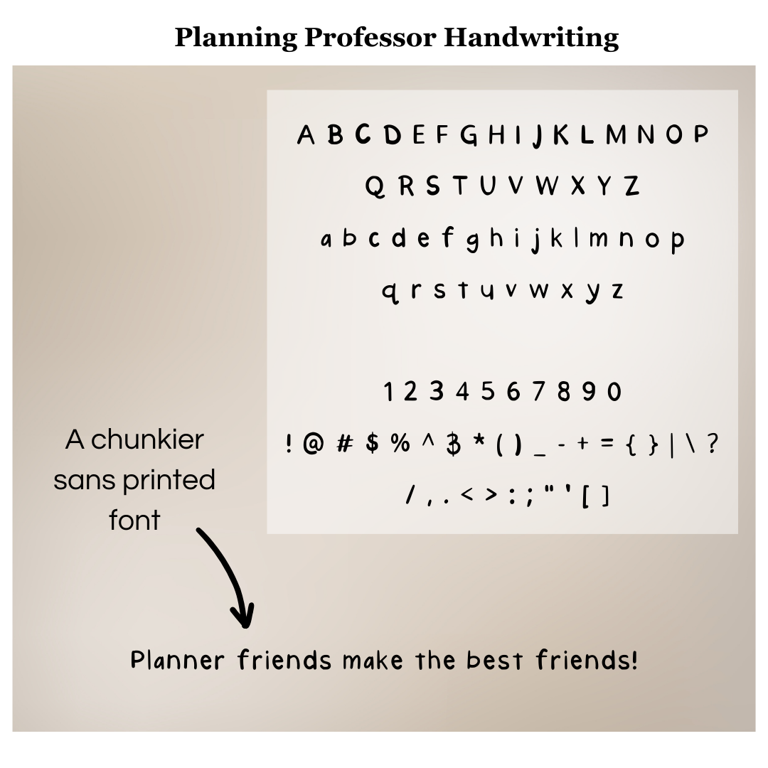 Planning Professor Handwriting Font