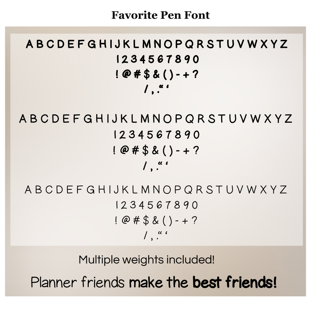 Favorite Pen Font