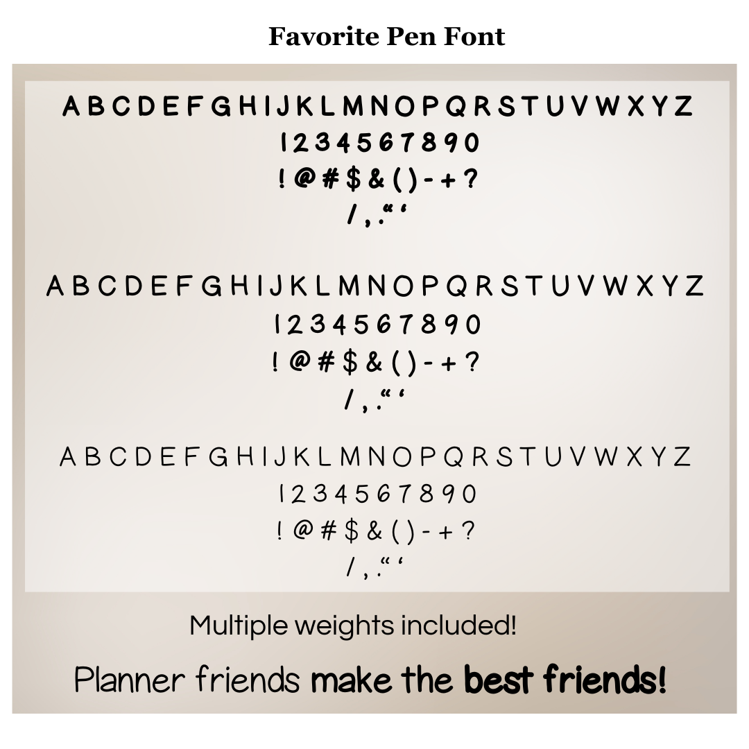 Favorite Pen Font