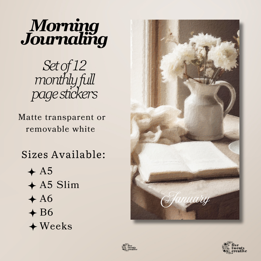 Morning Journaling | Monthly Full Page Stickers