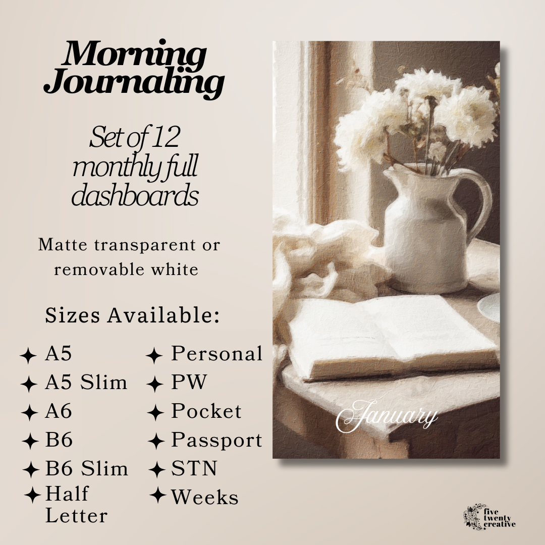 Morning Journaling | Monthly Dashboard Bundle
