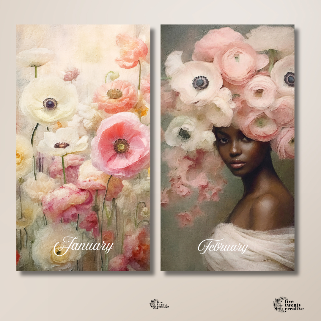 Always Flowers Ebony | Monthly Dashboard Bundle