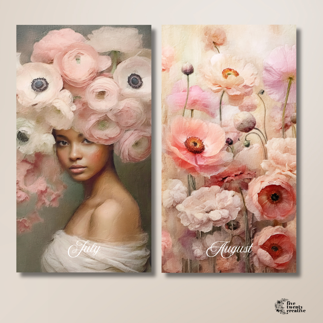 Always Flowers Ebony | Monthly Dashboard Bundle