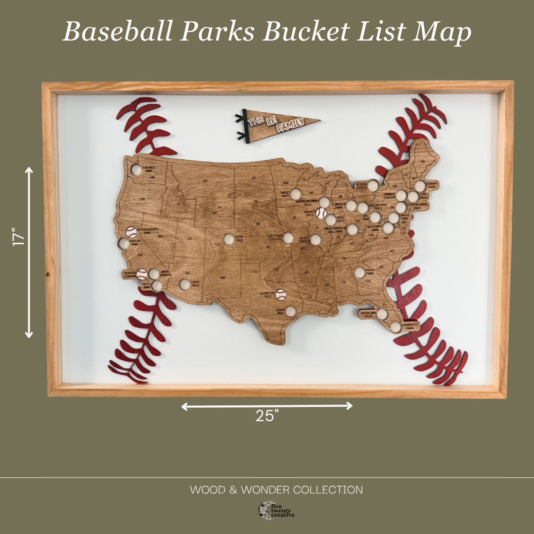 Baseball Parks Bucket List Map