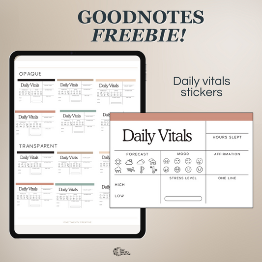 Daily Vitals Goodnotes Stickers