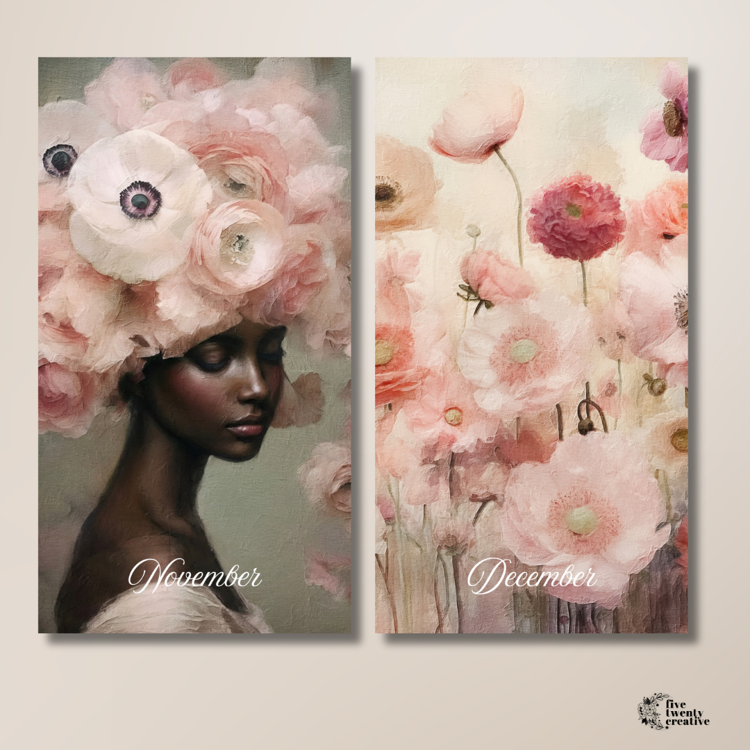 Always Flowers Ebony | Monthly Dashboard Bundle